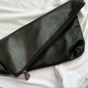 Slouch Black Leather Clutch